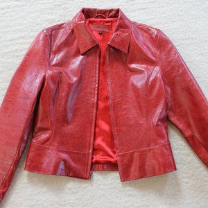 Italian Red Leather Jacket by Nichola Berti
